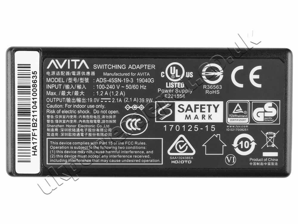 Original 40W Charger AVITA PURA NS15A6 AC Adapter + Cable