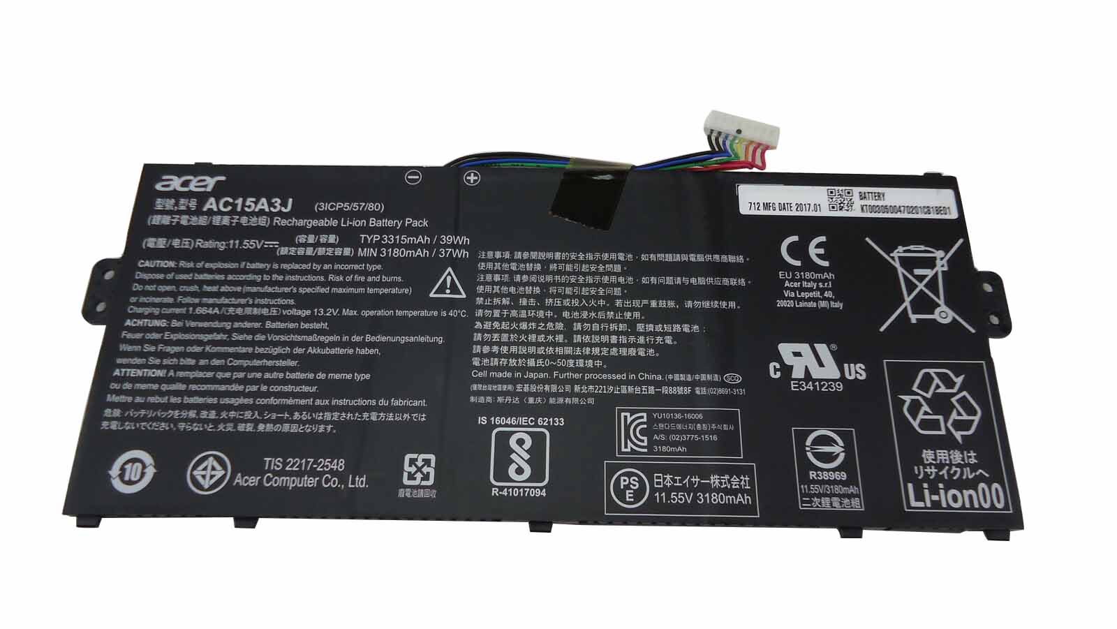 3315mAh 39Wh Battery Acer Chromebook 11 C735