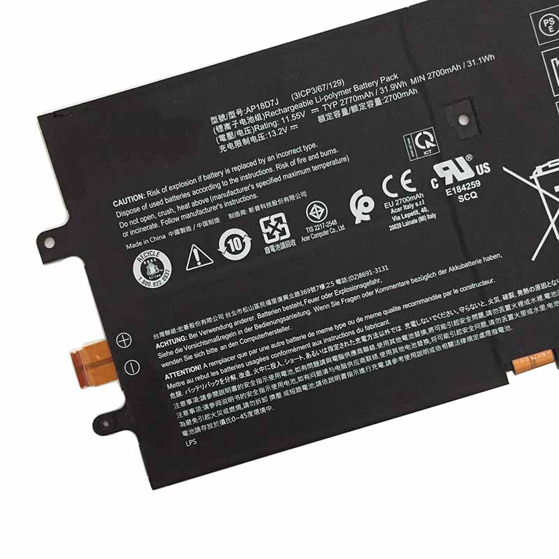 2770mAh 31.9Wh Battery Acer Swift 7 2019