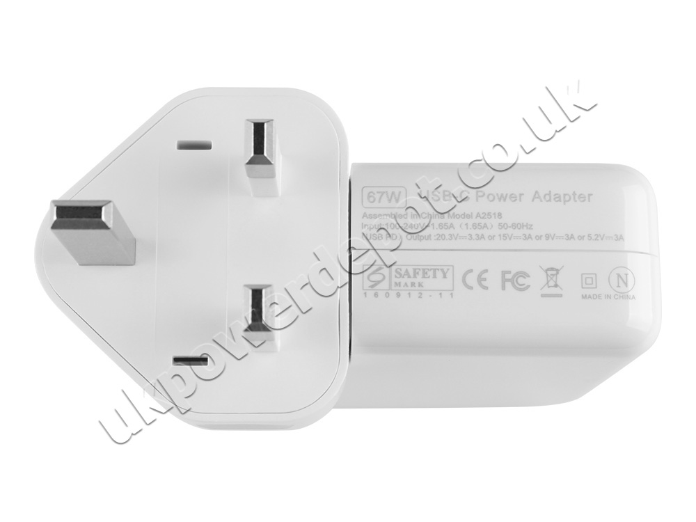 67W USB-C Charger Apple MacBook Pro 13-inch G16U1 AC Adapter + Cable