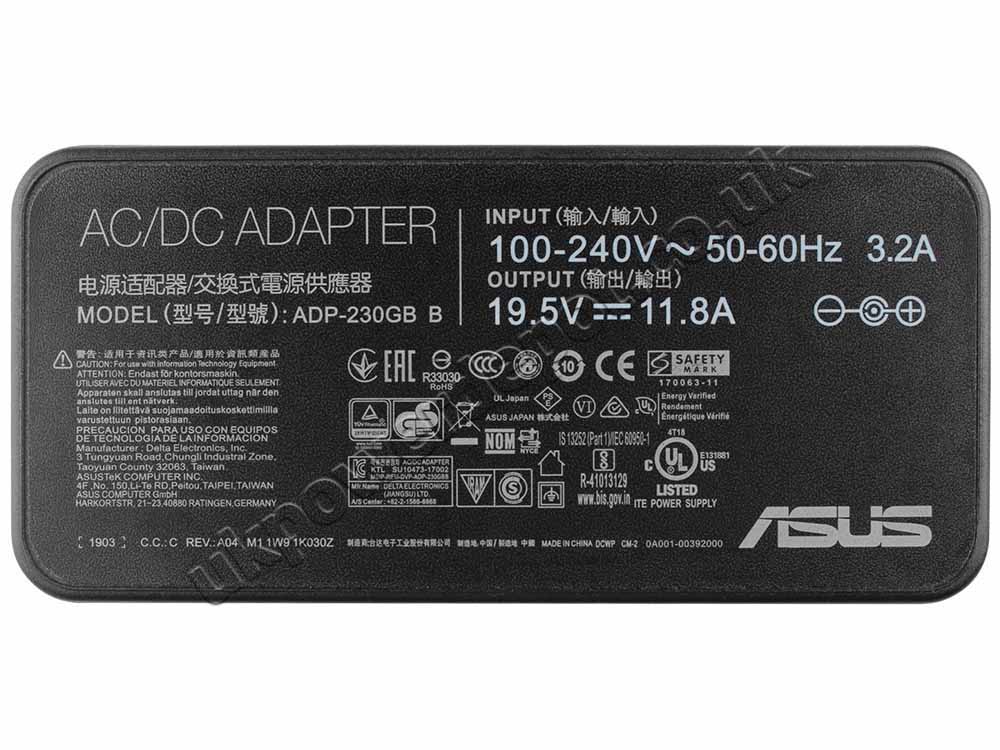 Original 230W Charger Asus ROG Strix GL502VY-DS74 AC Adapter + Cable