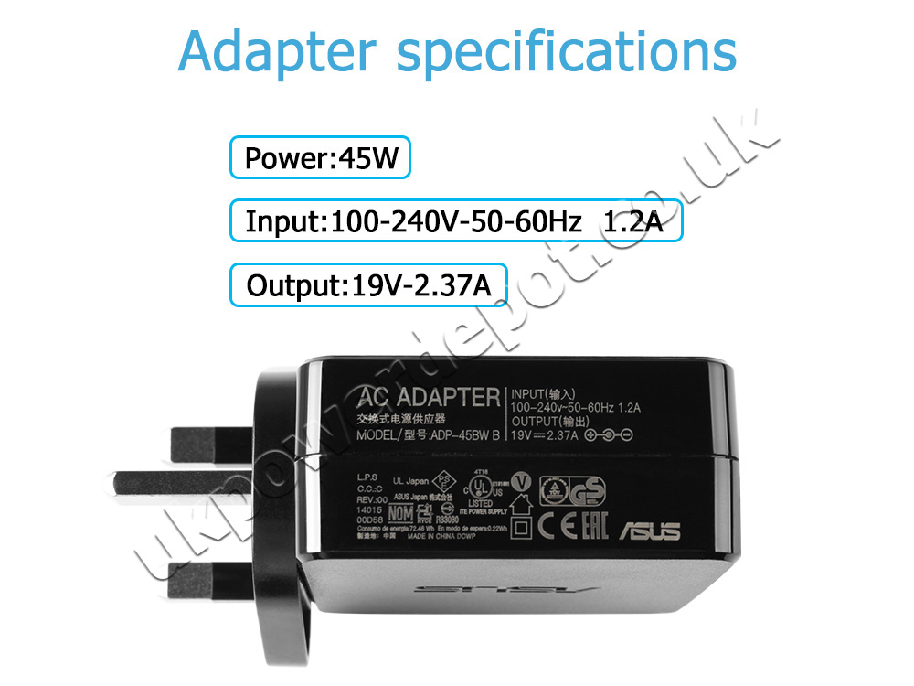 Original 45W Charger Asus VivoBook 15 X515EA-BQ943T AC Adapter