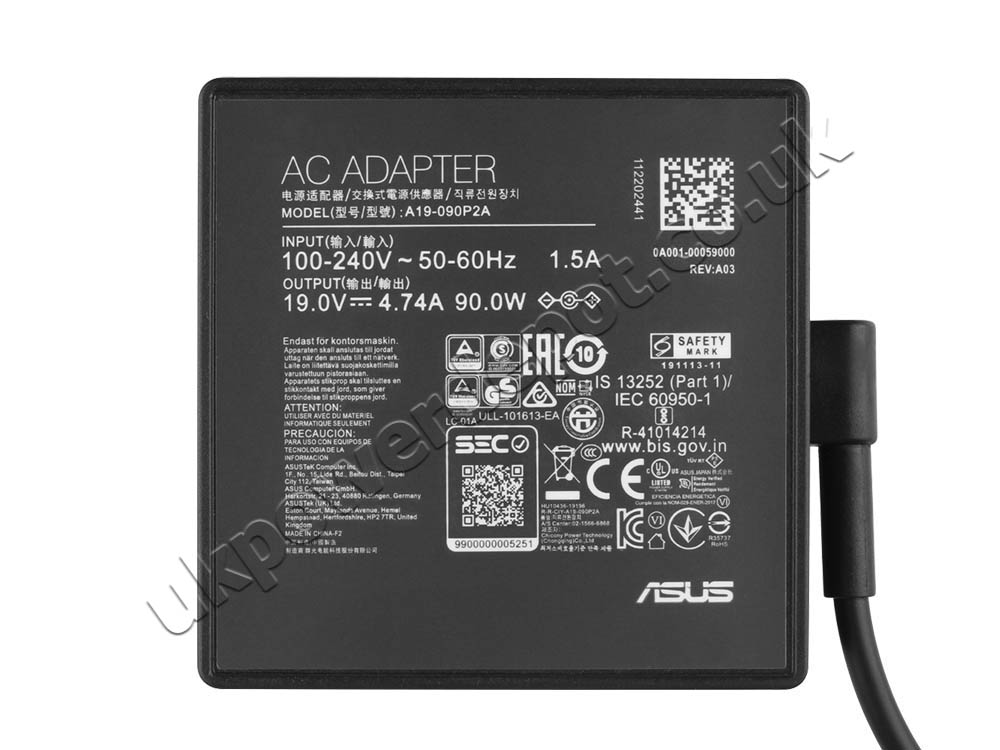 Original 90W Charger Asus X53E-RS51 AC Adapter + Cable