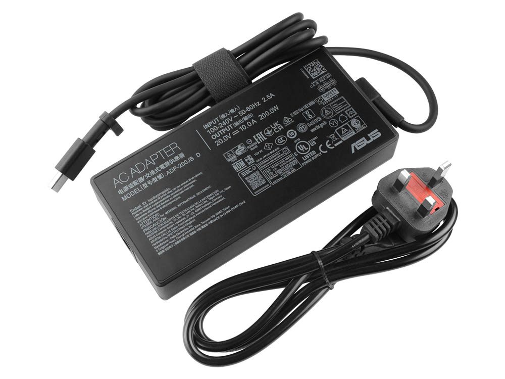 Original 200W Asus ROG Zephyrus G14 (2025) GA403WR-G14.R95070TI Rectangle Conn Charger AC Adapter + Cable