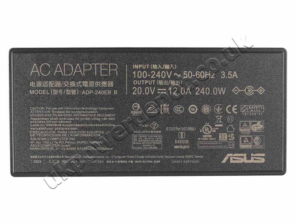 Original 240W Charger Asus TUF Gaming F15 FX507ZU4 AC Adapter + Cable