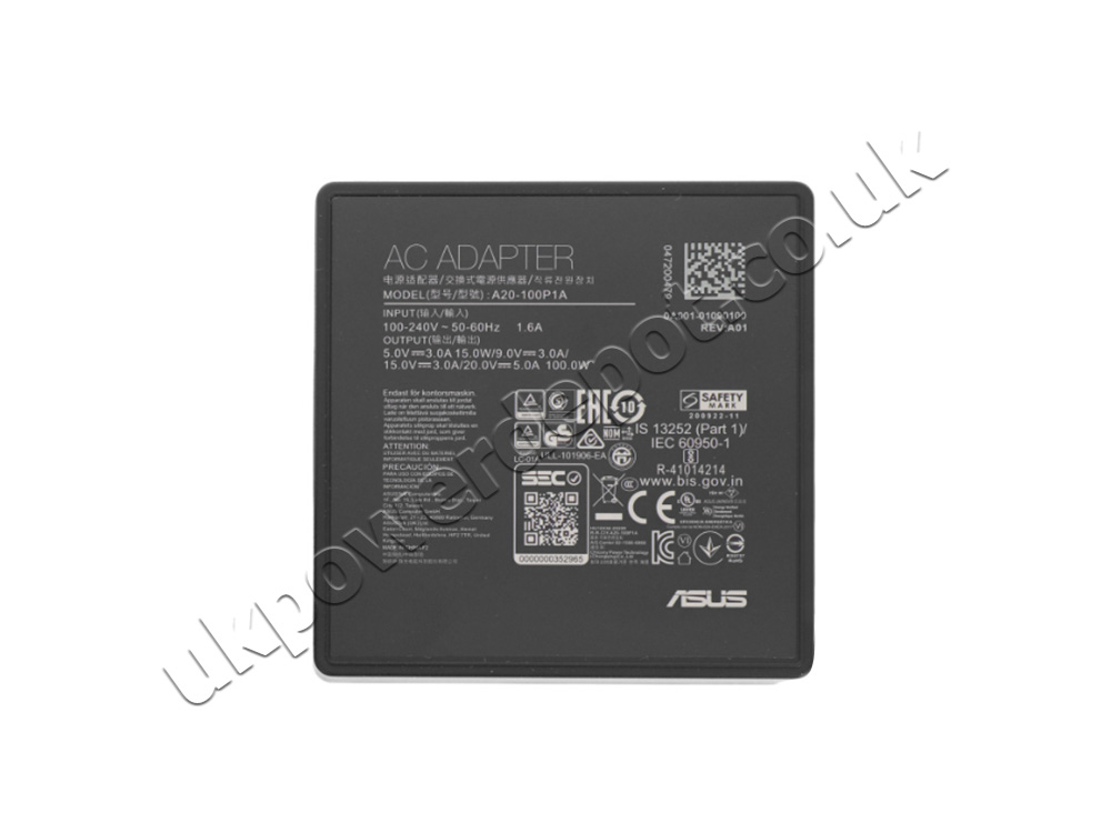 Original 100W USB-C Charger Asus ROG Zephyrus G16 GU605MI AC Adapter + Cable