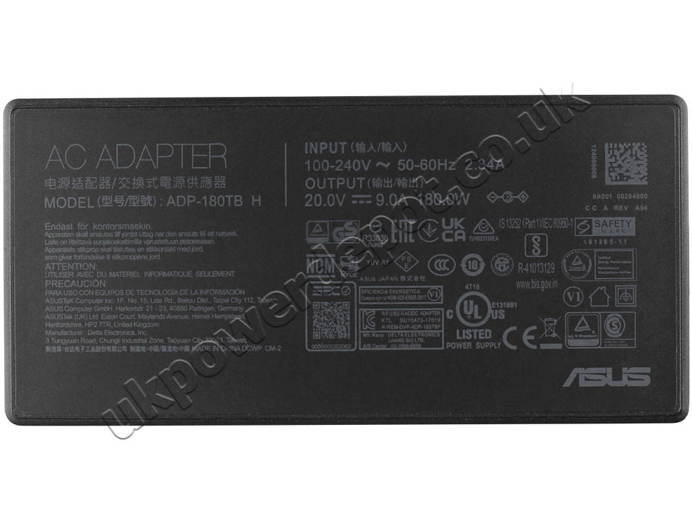 Original 180W Slim Charger Asus ROG Zephyrus S GX531GM AC Adapter + Cable
