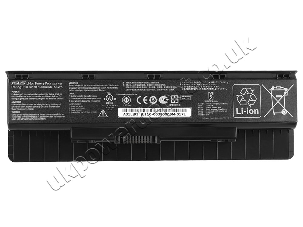 6 Cell Asus N76VM-V2G-T1070V N76VM-V2G-T1078 Battery