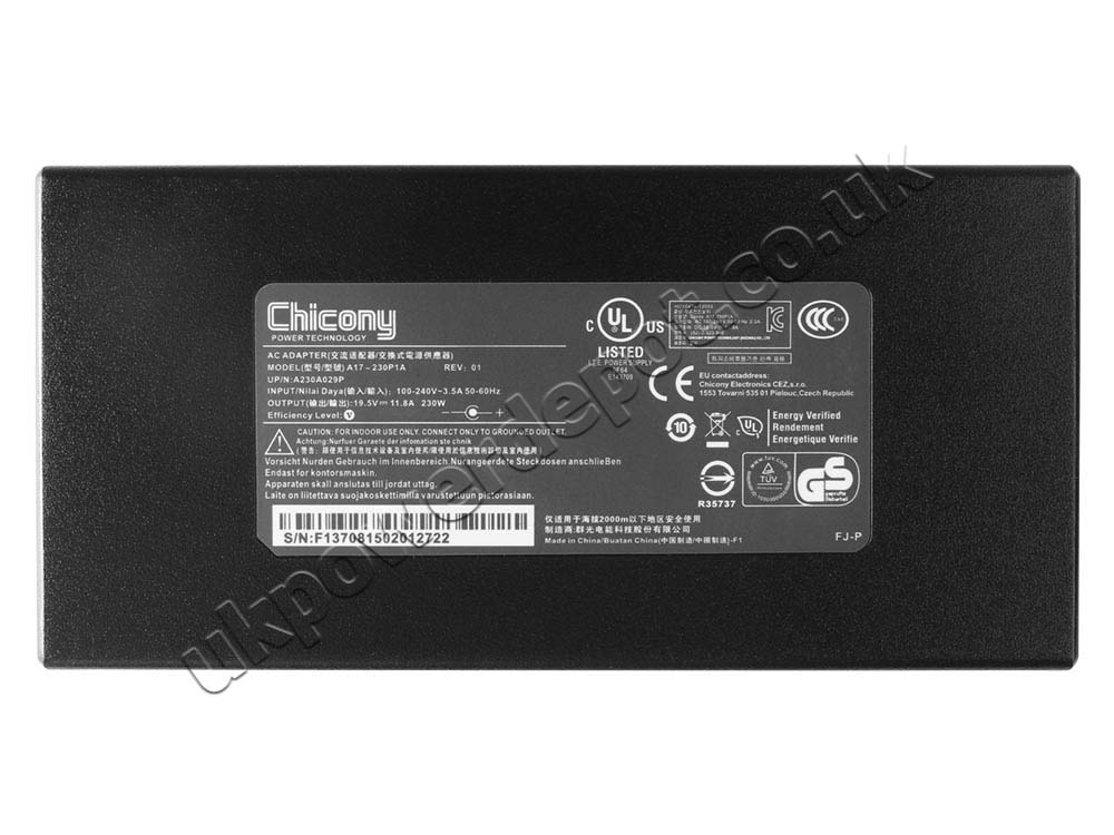 Original 230W MSI GE66 Raider 10SF-269BE AC Adapter Charger