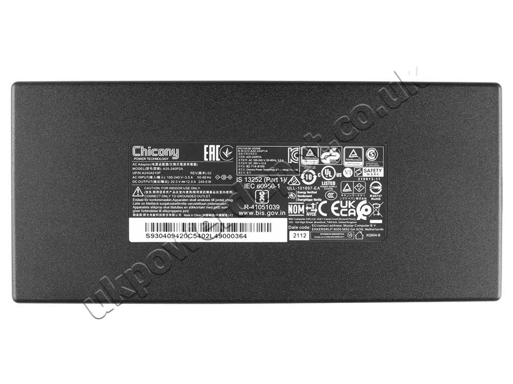 Original 240W Charger MSI Stealth 14 Studio A13VG AC Adapter + Cable