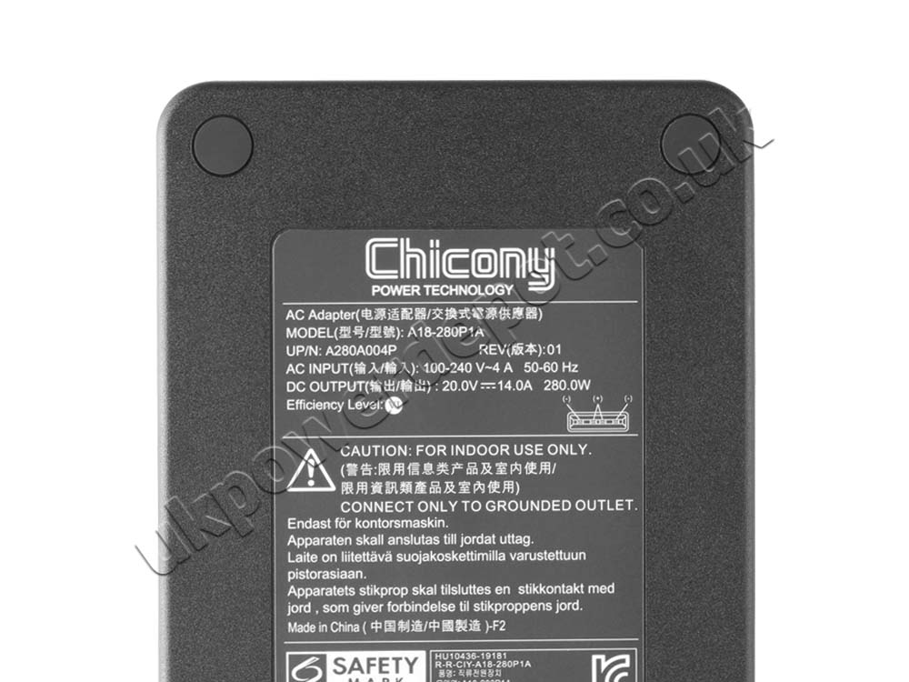 Original 280W Charger MSI Raider GE76 12UHS-252 AC Adapter