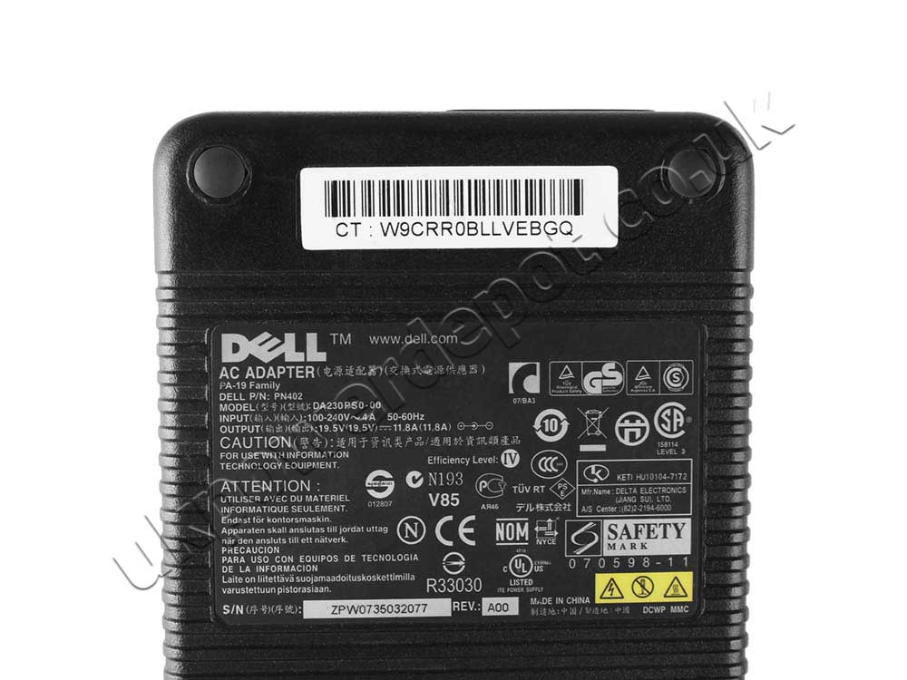 Original 230W Dell 0DT878 PA402 AC Adapter Charger