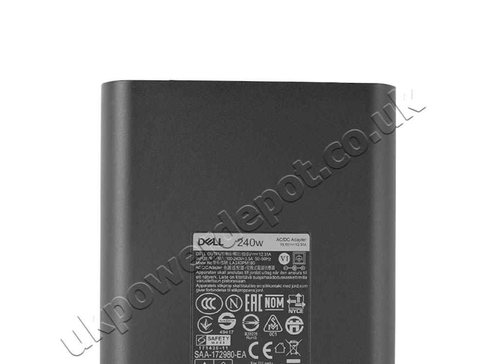 Original Dell Alienware 17 R5 P31E P31E002 AC Adapter Charger 240W