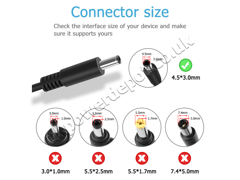 Original 65W Charger Dell Inspiron 14 5440 P185G P185G001 AC Adapter + Cable
