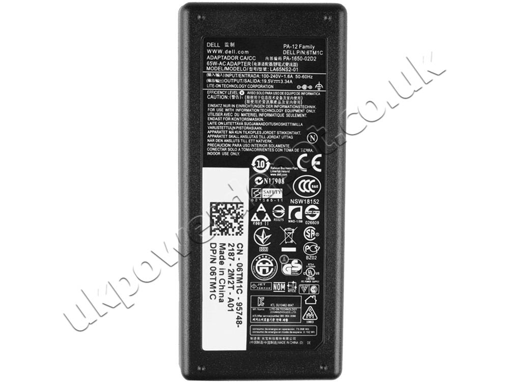 Original 65W Dell inspiron 15 1545 AC Adapter Charger Power Cord