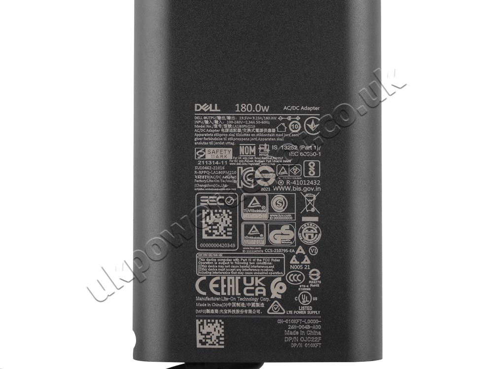 Original 180W Charger Dell Precision M70 M90 AC Adapter + Cable