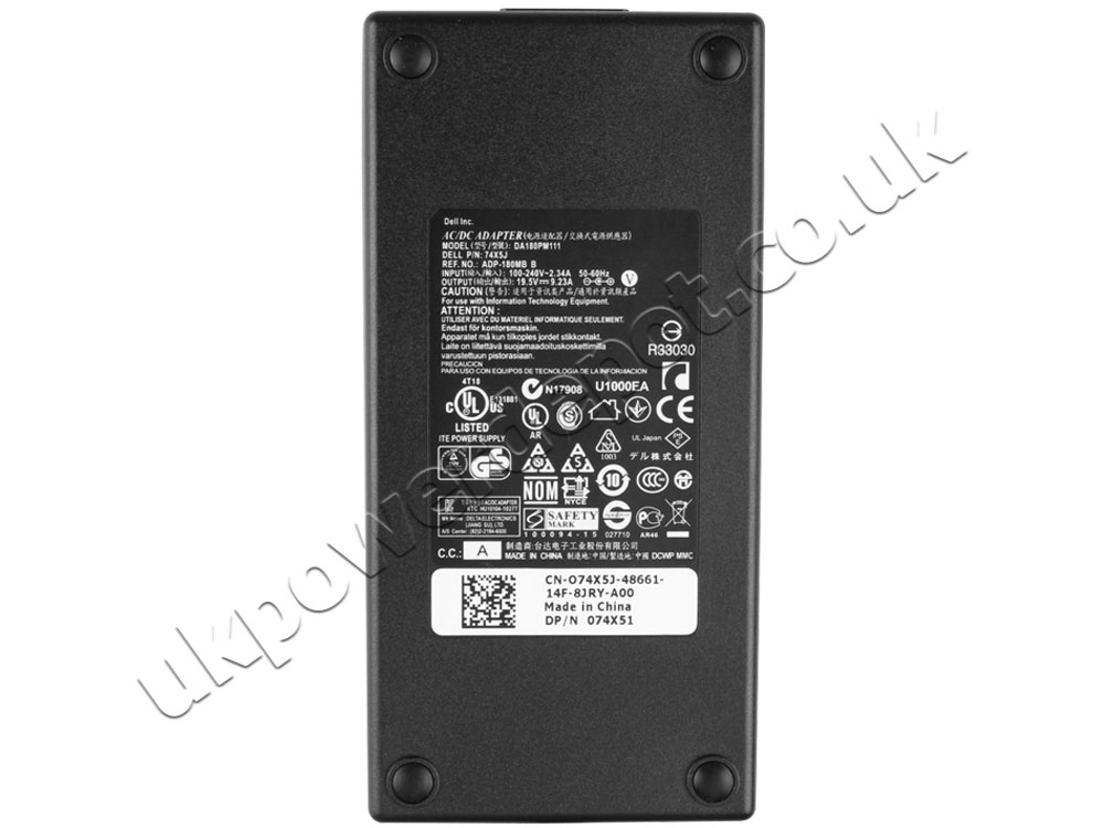 Original 180W Slim Dell Inspiron 2350 All-in-One Adapter Charger +Cord