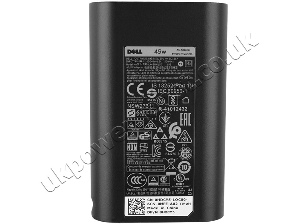 45W USB-C Charger Dell XPS 13 Developer Edition AC Adapter