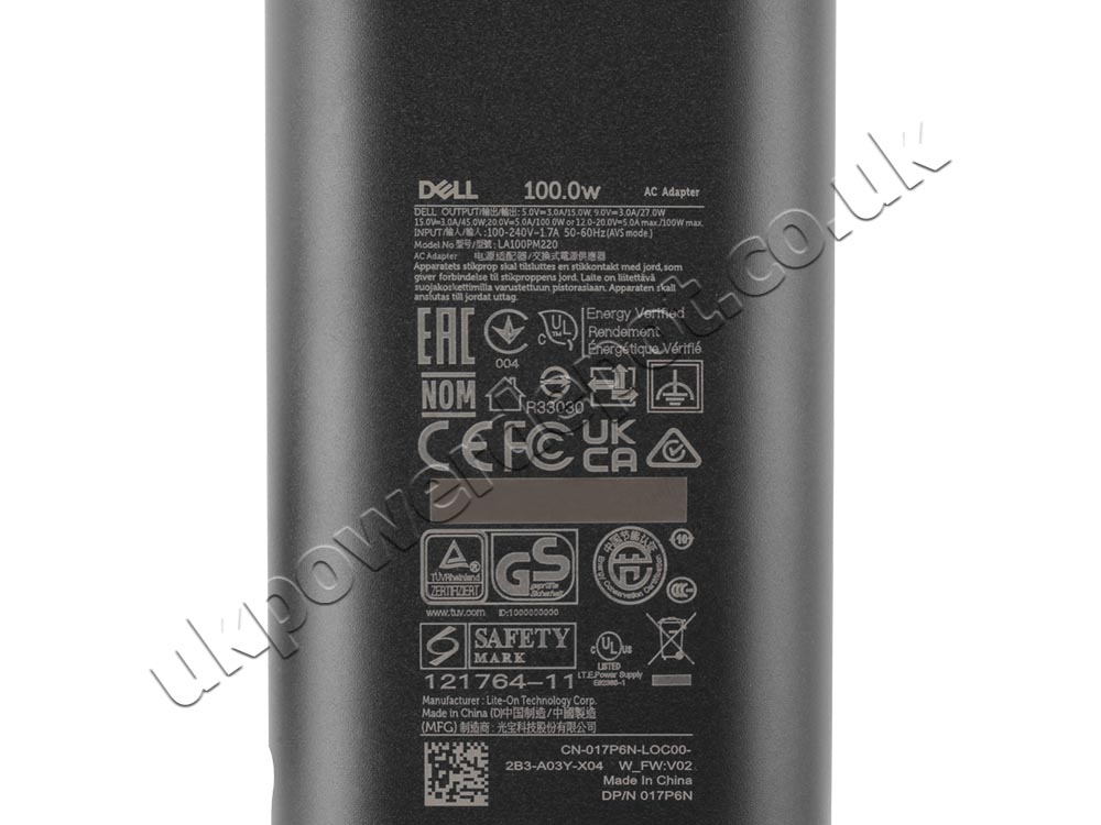 Original 100W USB-C Charger Dell Latitude 7350 P58G P58G001 AC Adapter + Cable