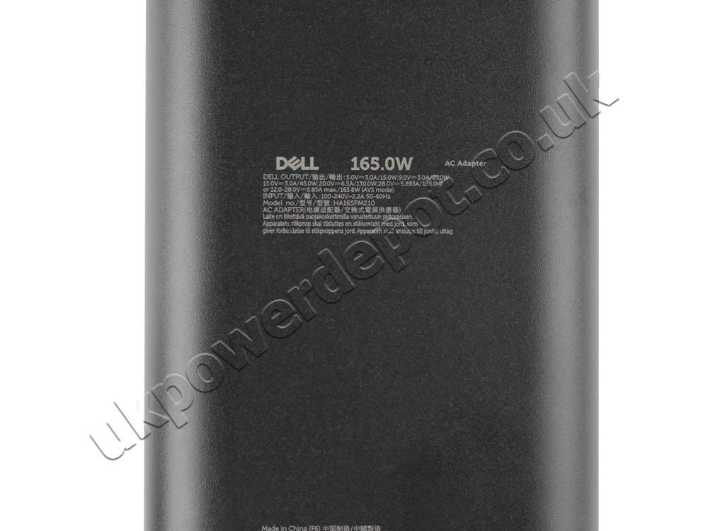 Original 165W USB-C Charger Dell N9RDH CN-0M9TG5 AC Adapter + Cable