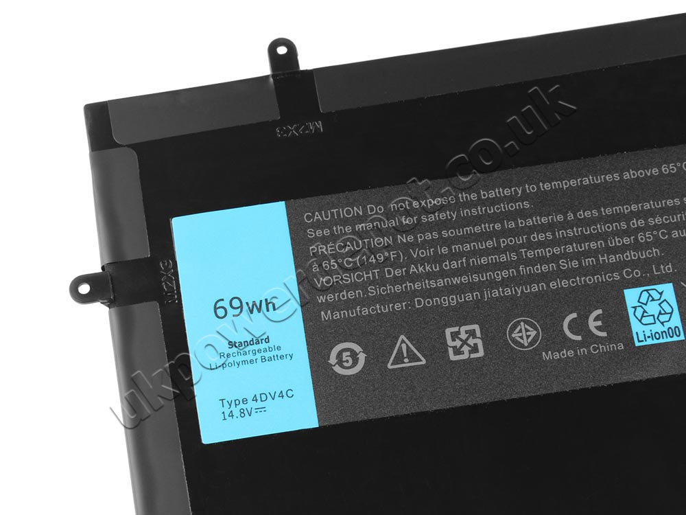 Original 14.8V 69Wh Dell 0D10H3 D10H3 Battery