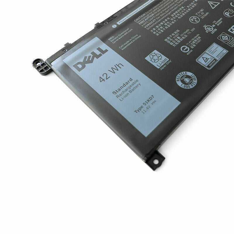 Original 42Wh 3-Cell Dell 51KD7 051KD7 FY8XM Y07HK Battery