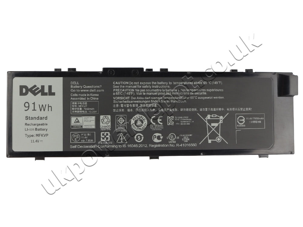 Original 91Wh 9 Cell Dell Precision 7510 P53F P53F001 Battery