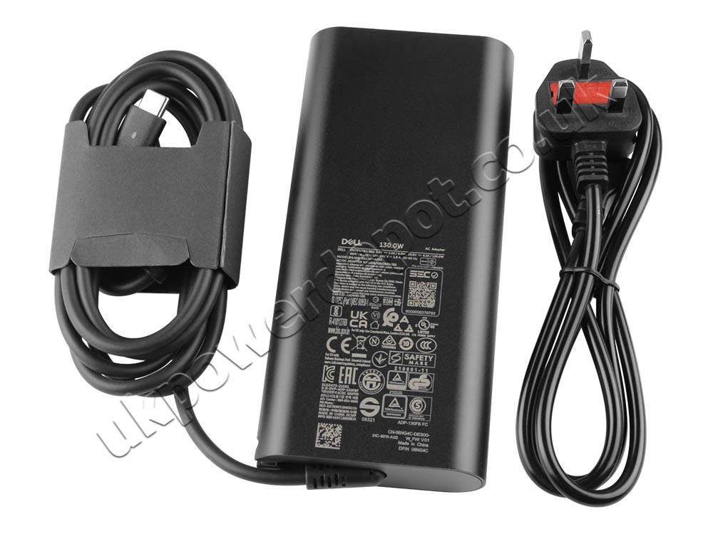 Original 130W USB-C GaN Charger Dell XPS 15 9550-4969 AC Adapter + Cable