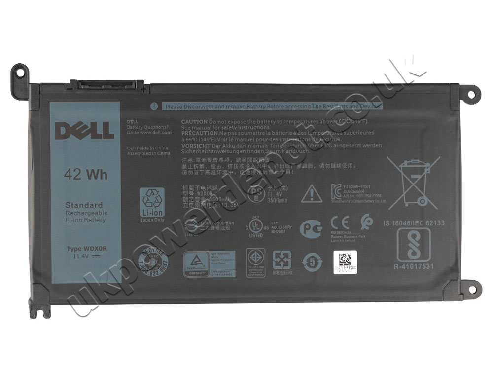Original 3500mAh 42Wh 3-Cell Dell C4HCW 8YPRW Battery