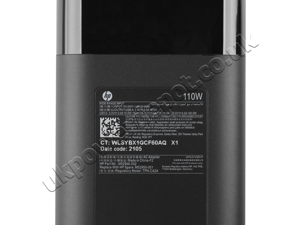 Original 110W USB-C/USB-A Charger HP EliteBook 860 G10 7N9D5AA AC Adapter + Cable