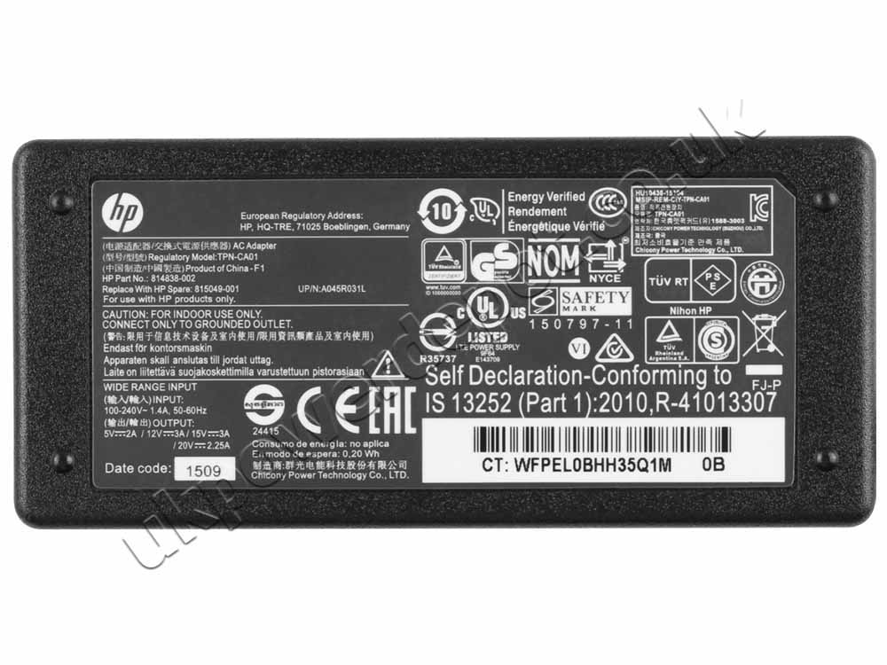 Original 45W USB-C Charger HP Chromebook 14a-na0014nf 14a-na0140nr 14a-na0011cy AC Adapter