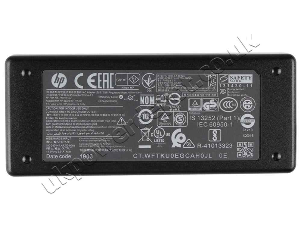 Original 45W HP TPN-C125 AC Adapter Charger + Cord