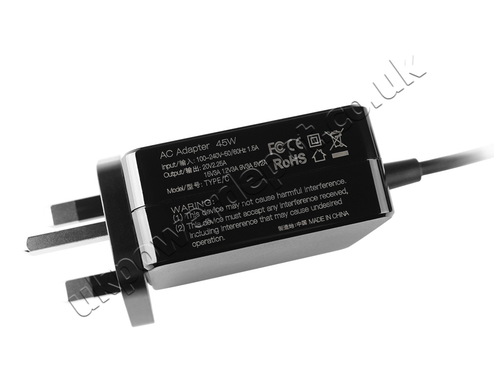 45W USB-C HP 848293-850 HP Elite x3 Lap Dock Charger AC Adapter