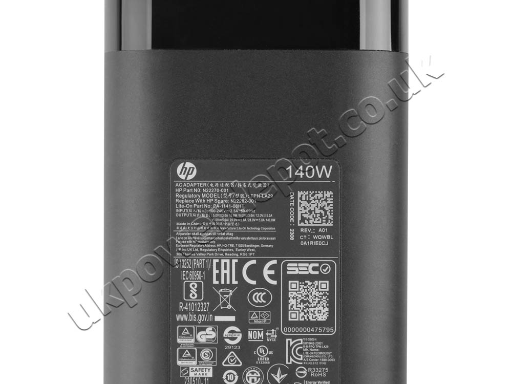 Original 140W USB-C HP OMEN 14-fb0114TX 14-fb0062TX AC Adapter Charger + Cord