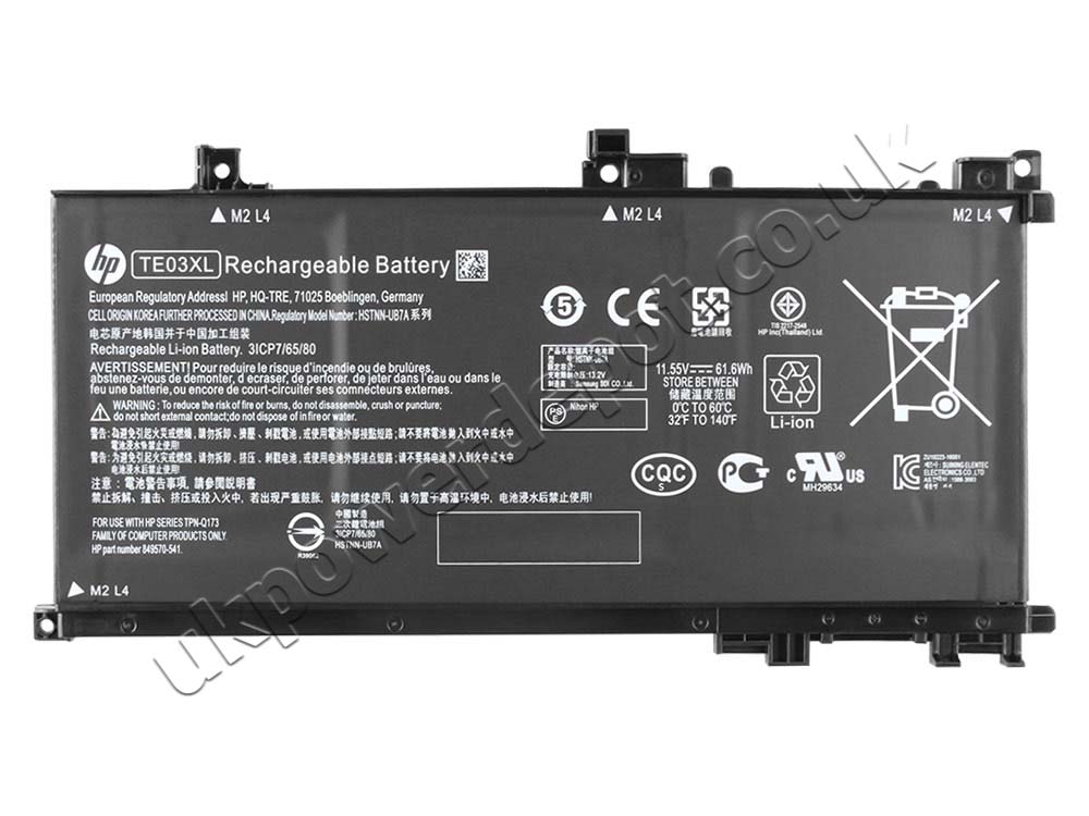 Original Battery HP Omen 15t-ax200 X7R20AV 5150mAh 61.6Wh