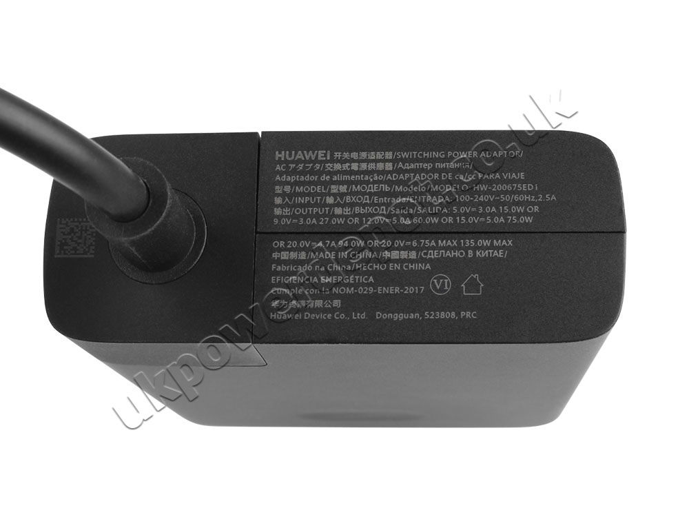 Original 135W USB-C HUAWEI MateView GT 34-inch Standard Edition Super Fast AC Adapter Charger