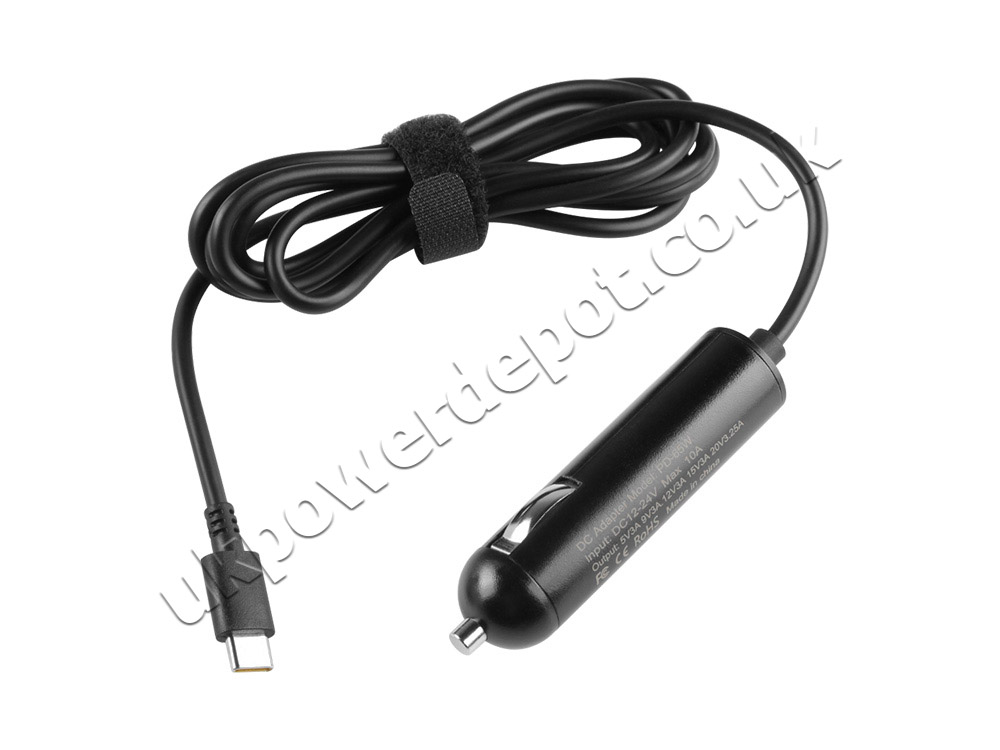 65W USB-C Dell Chromebook 13 3380+Cable DC Car Charger