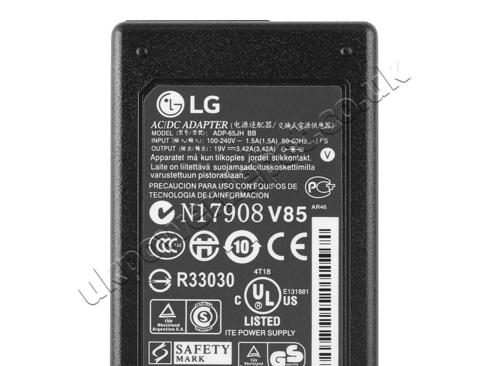65W LG 21:9 UltraWide Personal TV 29UT55V-PR AC Adapter Charger