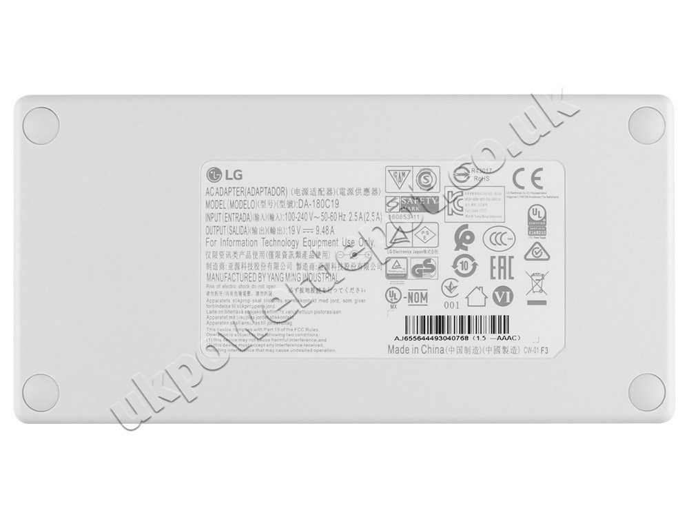 Original 180W LG 32UD99 32UD99-W Charger AC Adapter + Cord