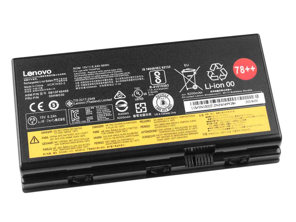 Original Lenovo ThinkPad P71 20HK0004GE Battery 96Wh 6400mAh