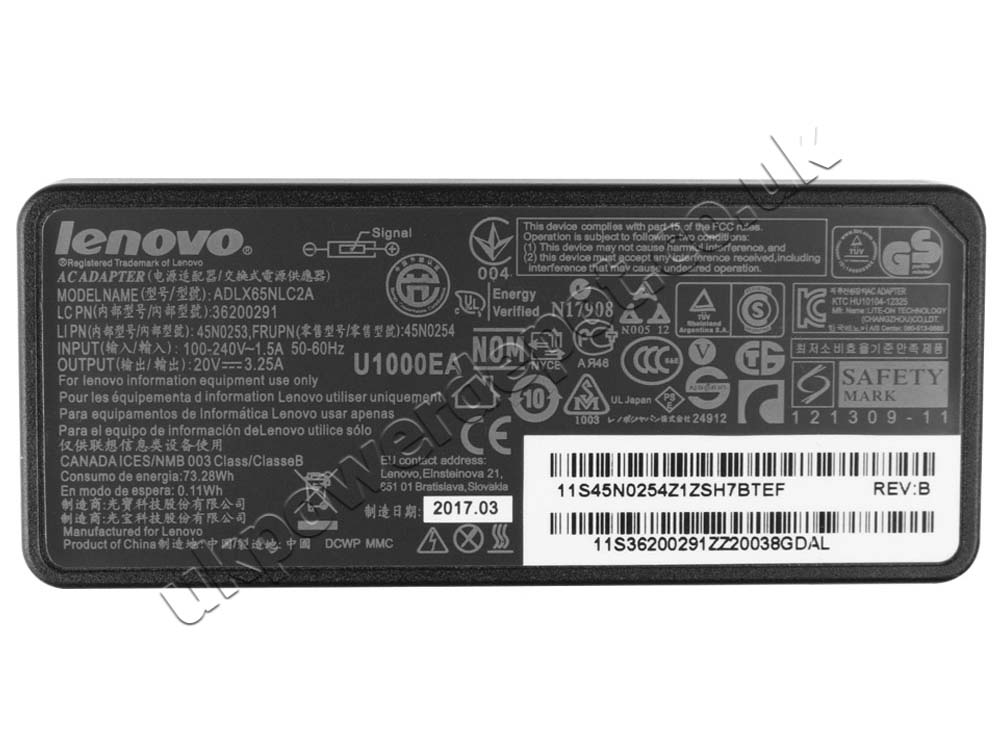 Original 65W Lenovo ThinkPad Edge E530 3259-DTU Power Adapter Charger