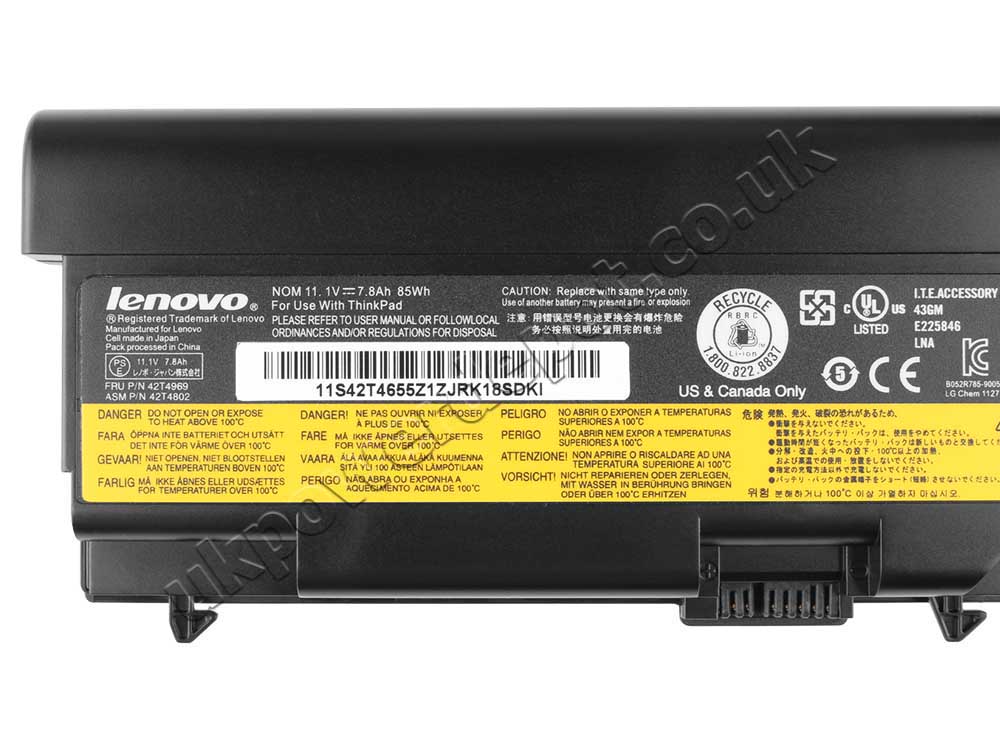 Original Battery Lenovo FRU 42T4739 42T4751 8400mAh 94Wh