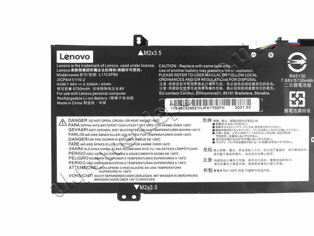 Original Lenovo Flex 6-14IKB 81EM Battery 45Wh 5928mAh