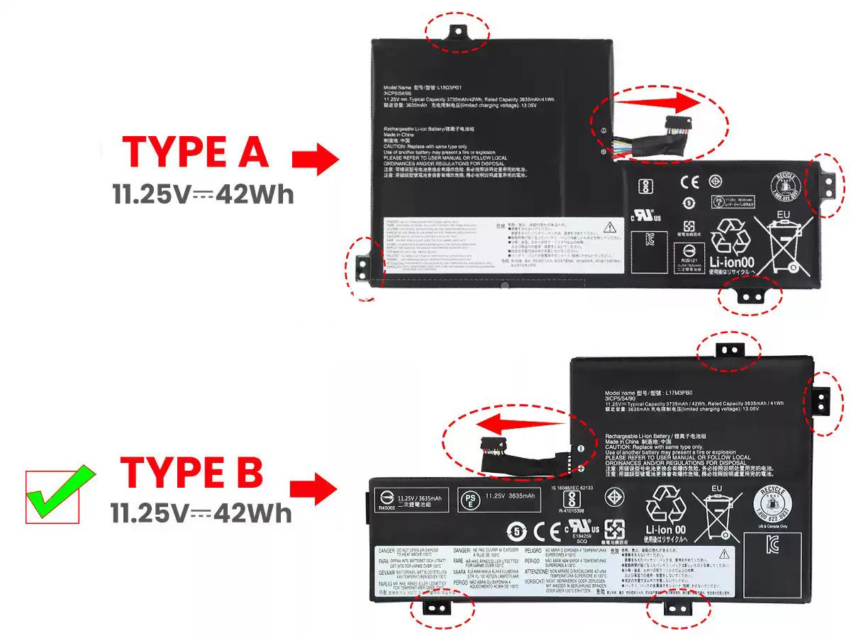 Original Battery Lenovo 500e ChromeBook 2nd Gen 81MC 3690mAh 42Wh