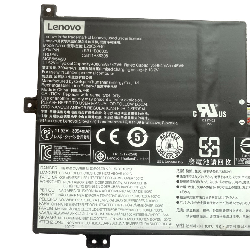 Original Battery Lenovo 300e Chromebook Gen 3 82J9000UUK 4080mAh 47Wh
