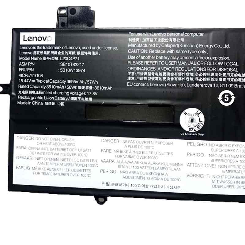 Original Battery Lenovo 5B11M90056 5B11M90058 57Wh 3695mAh