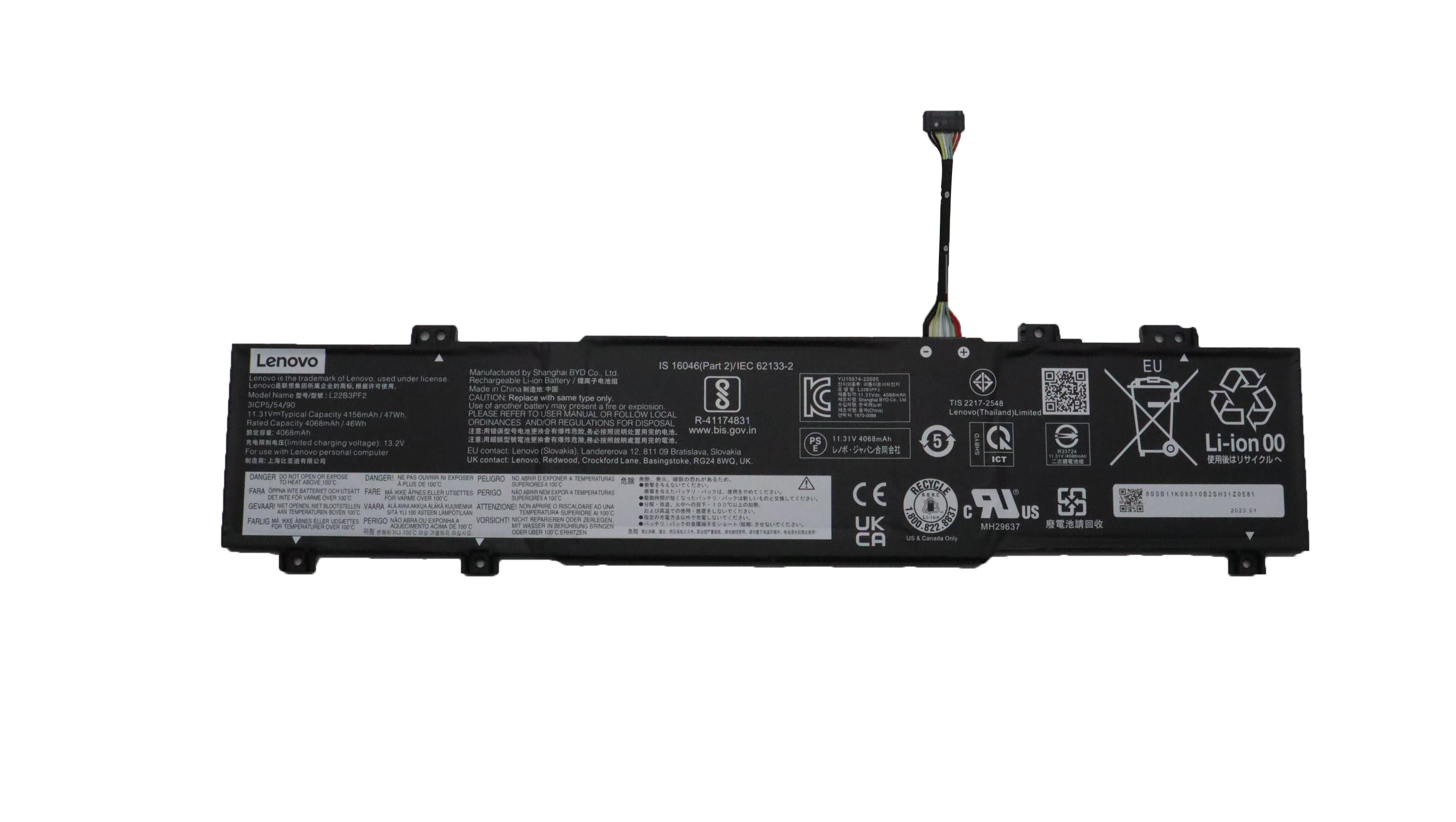 Original Battery Lenovo IdeaPad Slim 3 15AMN8 82XQ 4156mAh 47Wh