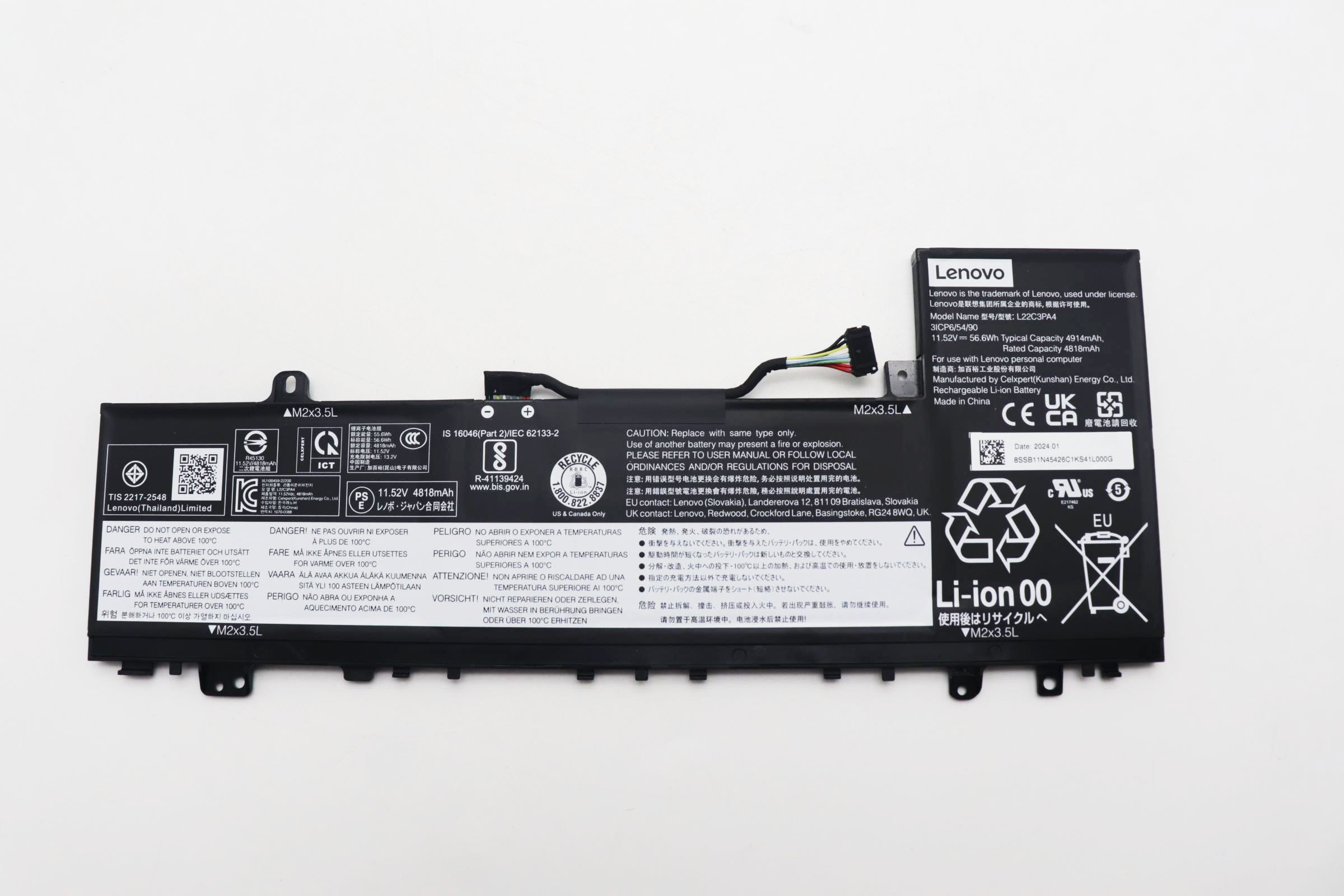 Original Battery Lenovo IdeaPad Slim 5 14IAH8 83BF 4914mAh 56.6Wh