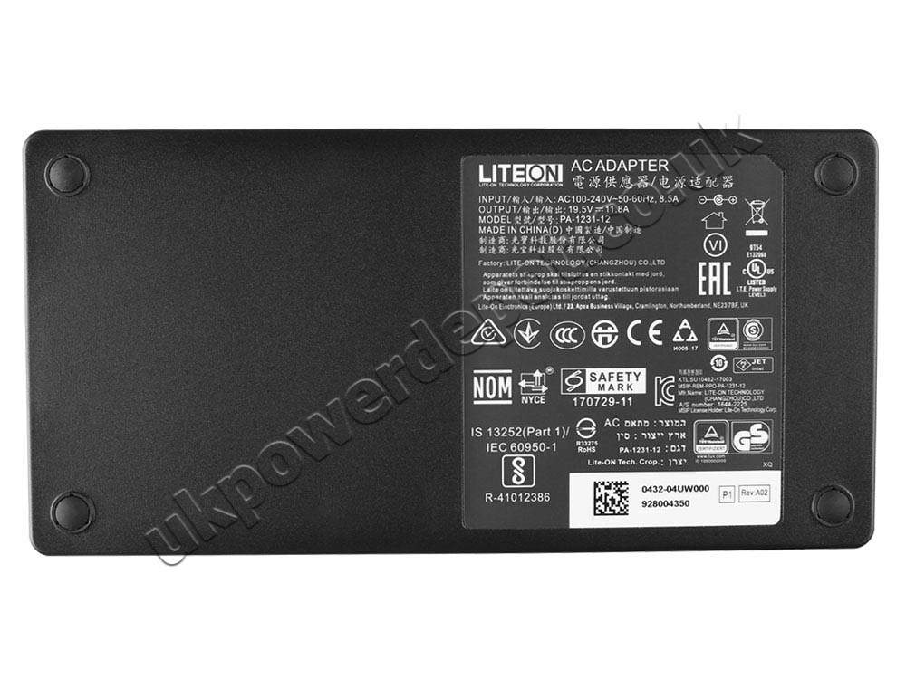 Original 230W Slim MSI GE73 Raider RGB 8RF-077CA AC Adapter Charger