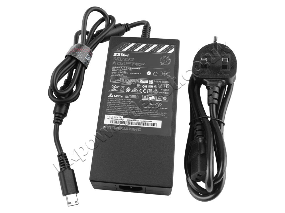 Original 330W Charger MSI CreatorPro X17 HX AC Adapter + Cable